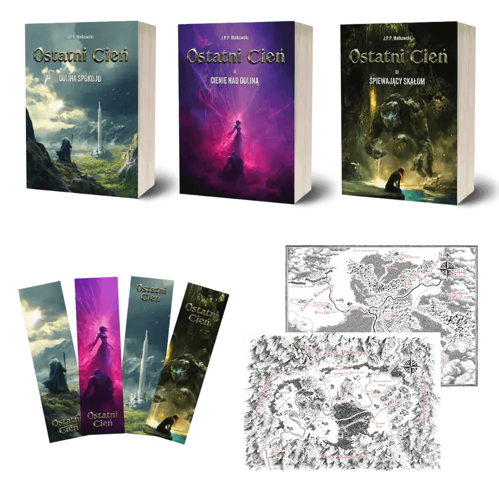 PAKIET Dolina Spokoju + Cienie nad Doliną + Śpiewający Skałom + 4 Zakładki + 2 Mapy